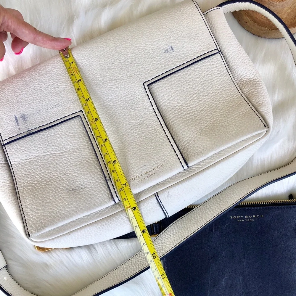 Tory Burch Block-T Pebbled Savannah Satchel